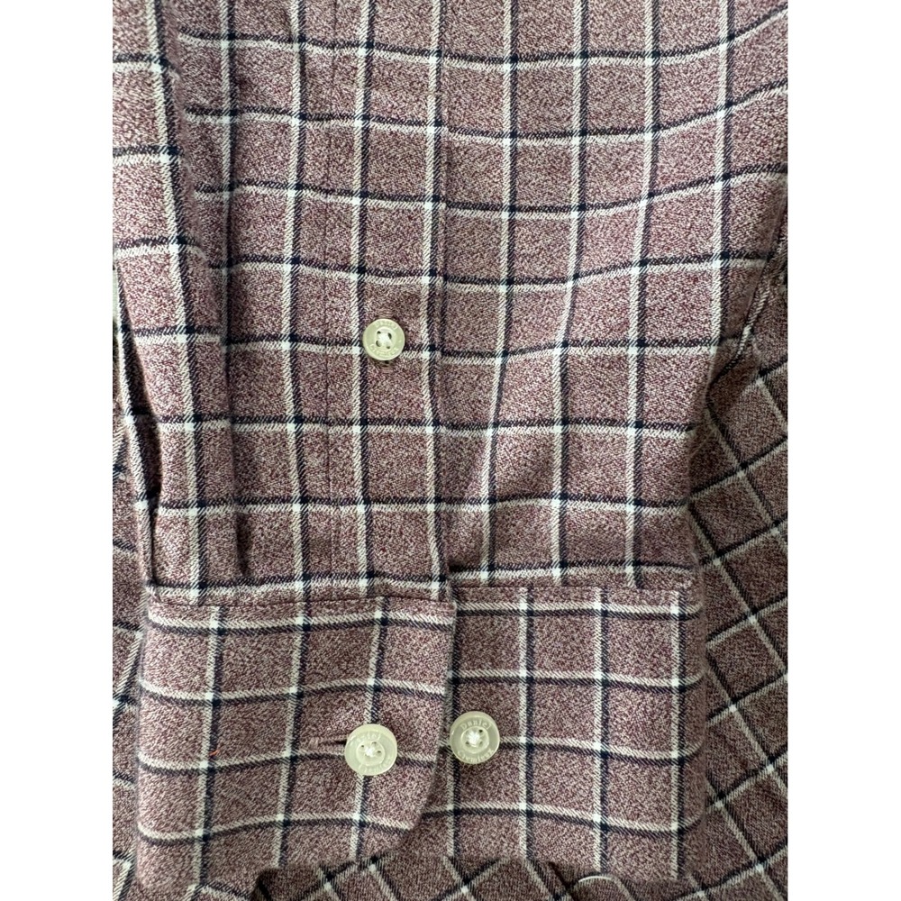Daniel Cremieux Signature Mens XXL Burgundy Windowpane Cotton Shirt NWT - Picture 7 of 11